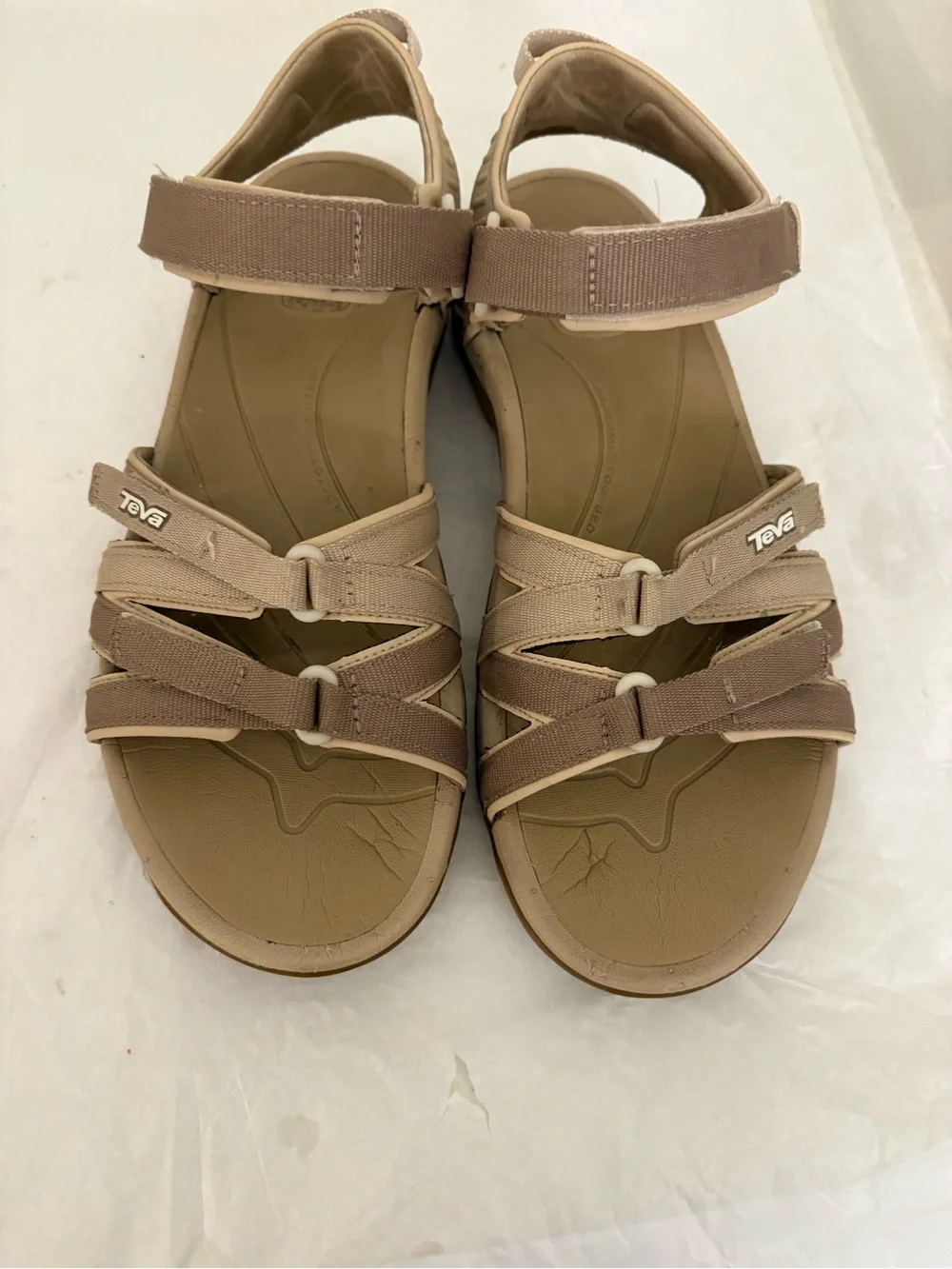 Teva Women's Beige/Tan Strappy Outdoor Sandals